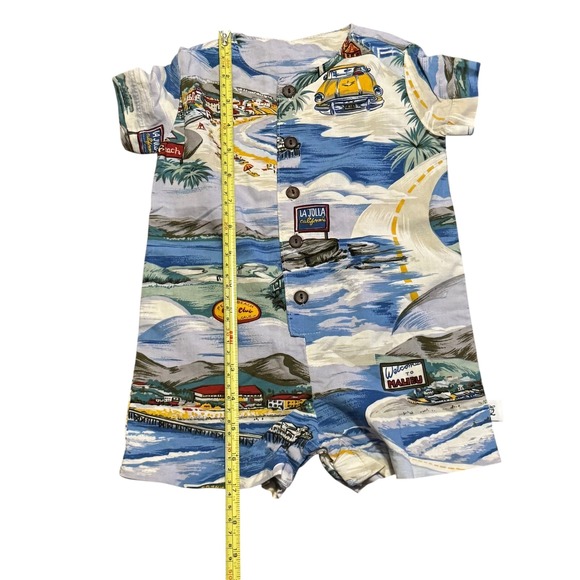 Surf Squirt Baby Romper Button Down California Beach Vacation Outfit 9 - 12‎ mos - Picture 6 of 6